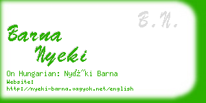 barna nyeki business card